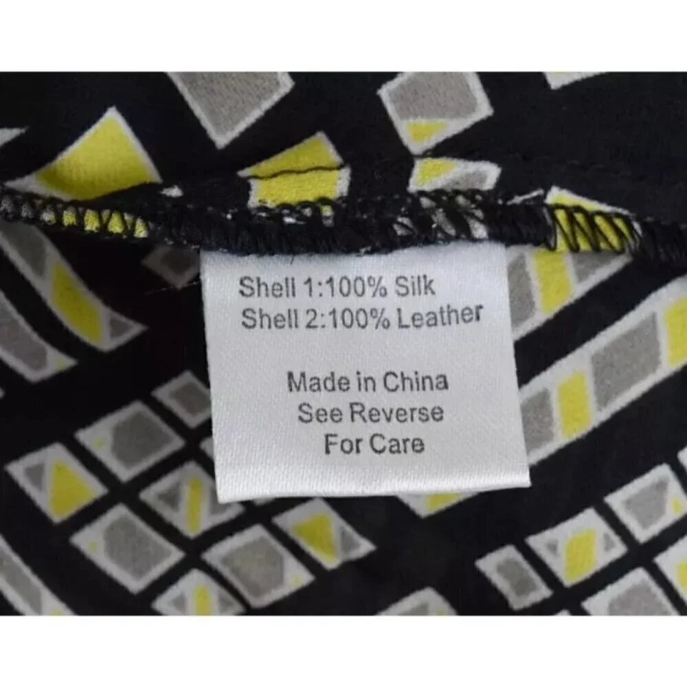 PARKER KATE MATRIX PRINT SILK LEATHER FAUX WRAP DRESS - Picture 8 of 8